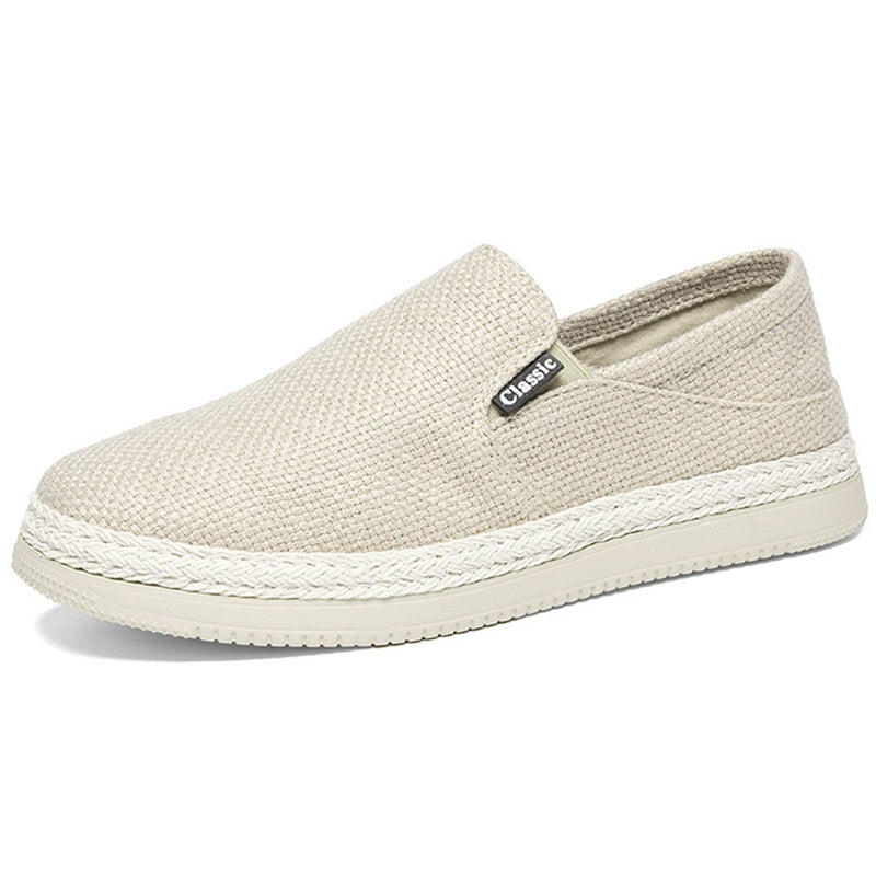 Men's Casual Solid Color Fabric Slip-Ons Flats Shoes