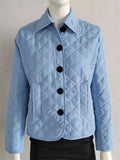Women's Trendy Solid Color Lapel Single Breasted Quilted Coat