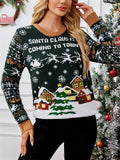 Women's Lazy Style Christmas Tree Snowflake Jacquard Round Neck Sweaters
