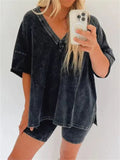 Loose-fitting Cozy Two-piece V-neck Suits for Women
