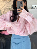 Women's Trendy Loose Lapel Puff Long Sleeve Blouse