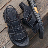 Leisure Genuine Leather Open Toe Sandals for Men