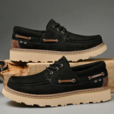 Male's Solid Color Outdoor Sedue Thick-soled Lace Up Shoes