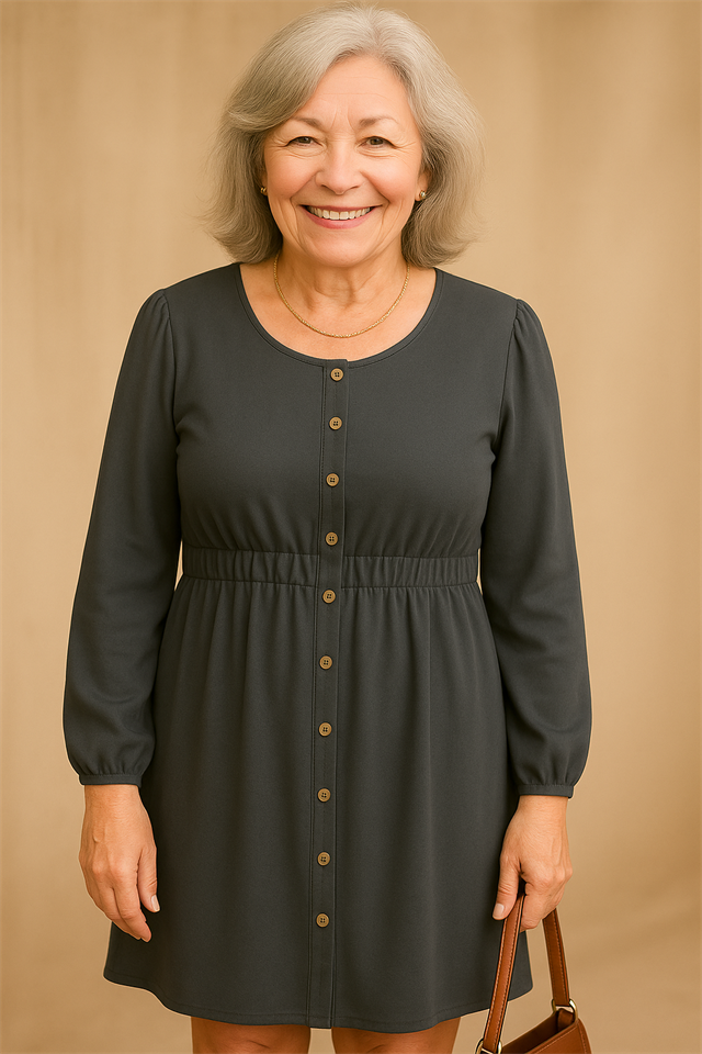 Women's Fashion Button Up Long Sleeve Dresses