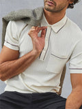 Men's Summer Stretchy Knitted Short SLeeve Polo Shirts