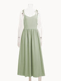 Beach Casual Pure Cotton Backless Strappy Dress for Women