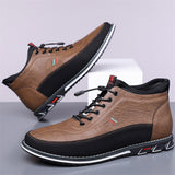 Men's Casual Faux Leather High-tops Flats Shoes