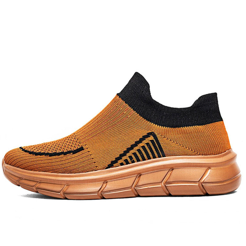 Male's Lightweight Flying Woven Mesh Contrast Color Slip-Ons Sneakers