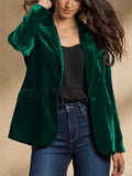 Women's Autumn Office Casual Single Breasted Velvet Blazer