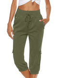 Sports Extra Loose Drawstring Cropped Pants for Women