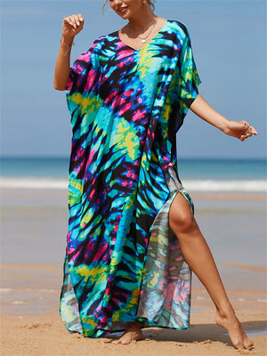 Ladies Relaxed Printed Sun-proof Swimsuit Smock Dress