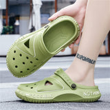 Men's Summer Letters Hollow Out Hole Slippers Beach Sandals