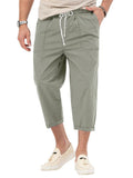 Men's Causal Folded Hem Stretch Cropped Pants