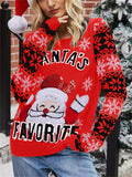 Women's Autumn Santa Claus Sequined Pattern Round Neck Sweaters