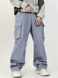Men's Casual Streetwear Mid-Waist Loose Fit Multi-Pocket Cargo Trousers