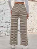 Women's Casual Stripe Drawstring Flared Pants