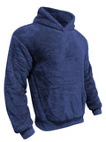 Men's Solid Color Long Sleeve Pullover Fleece Hoodie