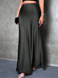 Women's Summer Elegant Casual Satin High-Waist Maxi Skirts
