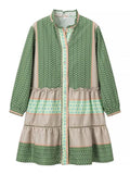 Women's Stylish 3/4 Sleeve Summer Patchwork Dress