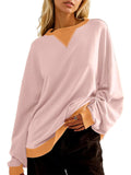 Women's Casual Contrast Color Long Sleeve Sweatshirts