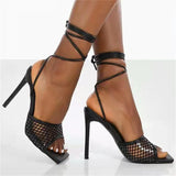 Sexy Ankle Strap Thin High Heels Women's Roman Sandals