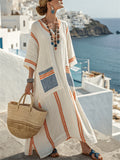 Women's Boho Holiday Style Casual V Neck Big Hem Dress