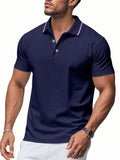 Men's Casual Solid Color Mesh Quick-drying Polo Shirts