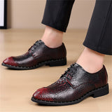 Men's Unique Crocodile Print Business Dress Shoes