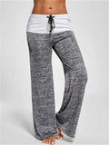 Women's Contrast Color Patchwork Sporty Wide Leg Pants