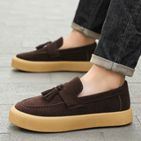 Men's Solid Color Suede Slip Ons Loafers Flats Shoes