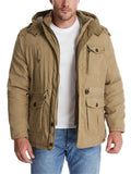 ‌Men's Hooded Military Style Outdoor Thermal Lined Coat with Multiple Pockets‌