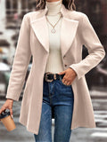 Women's Autumn Elegant Single Breasted Plain Lapel Coats