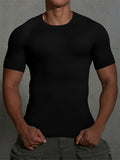 Men's Solid Color Seamless Quick-dry Sporty Short Sleeve Shirts