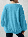 Women's Cozy Fleece Loose Fit Pocket Long Sleeve Pullover Sweatshirts