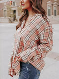 Women's Holiday Leisure Oversized Plaid Hooded Shirt