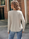 Autumn Crew Neck Long Sleeve Casual Shirt for Lady