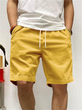 Retro Men's Casual Corduroy Drawstring Cargo Shorts