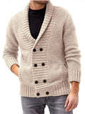 ‌Men's Casual Simple Double Breasted Knit Cardigan Sweaters
