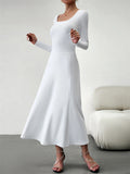 Women's Classy Plain Banquet Waisted Dresses
