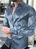 Men's Long Sleeve Slim Fit Casual Patterned Shirts