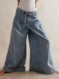 Women's Mid-Rise Wide Leg Denim Pants