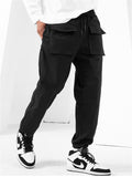 Men's 3D Pocket Elastic Waist Ankle Tied Pants for Summer