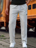 Men's Comfortable Textured Casual Regular Fit Straight Leg Pants