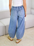 Female Cozy Streetwear Elastic Waist Drawstring Jeans