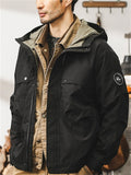 Men's Retro Long Sleeve Loose Hooded Outdoor Jacket
