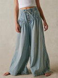 Women's Mid-Rise Wide Leg Denim Pants