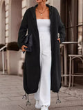 Women's Casual Zip Up Hooded Long Jacket for Autumn