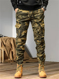 Men's Cotton Camouflage Cargo Jogger Pants Spring Casual Loose Fit
