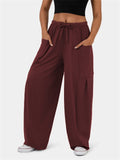 Women's Casual High-Rise Drawstring Oversized Pants