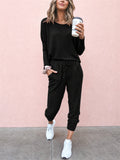 Women's Comfort 2-Piece Set Casual T-Shirt & Lace Up Pants